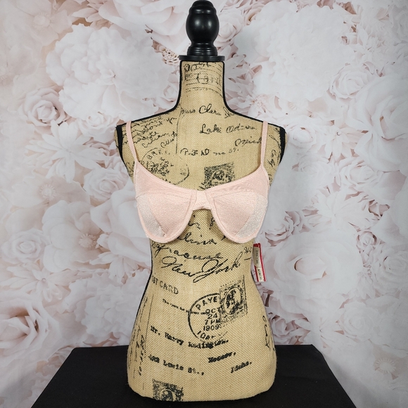 NWOT Pink Shimmery Xhilaration Bikini Top - Picture 3 of 9